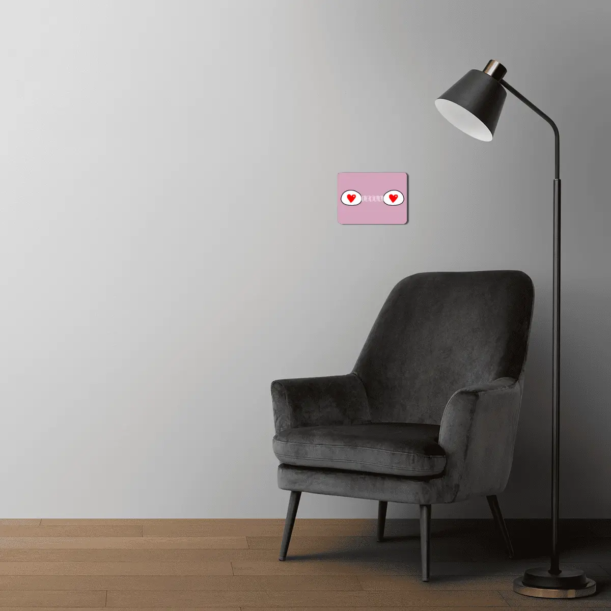 Cartoon Eyes - Hearts MDF Tablo