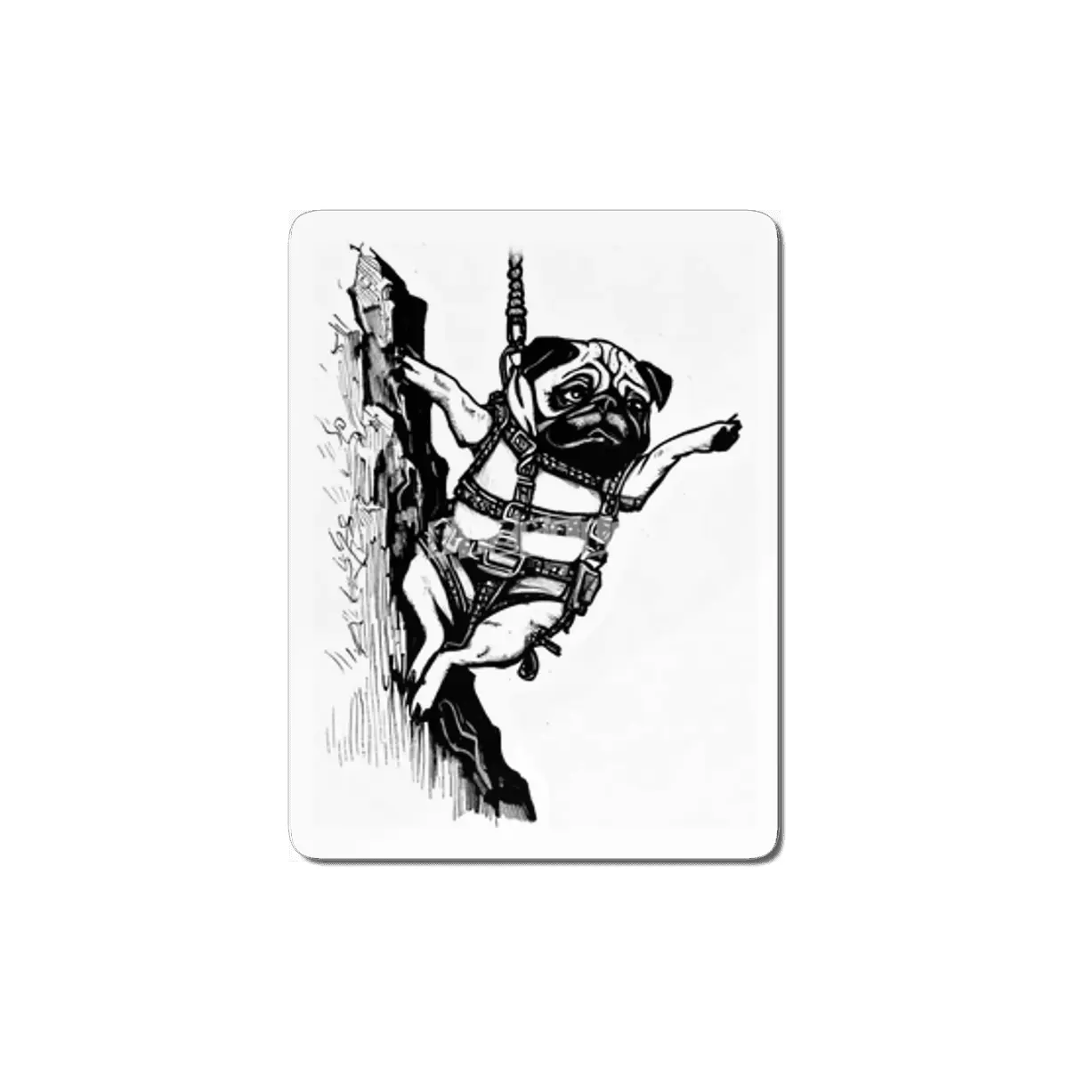 Get to the Chopper - Pug Action Hero MDF Tablo