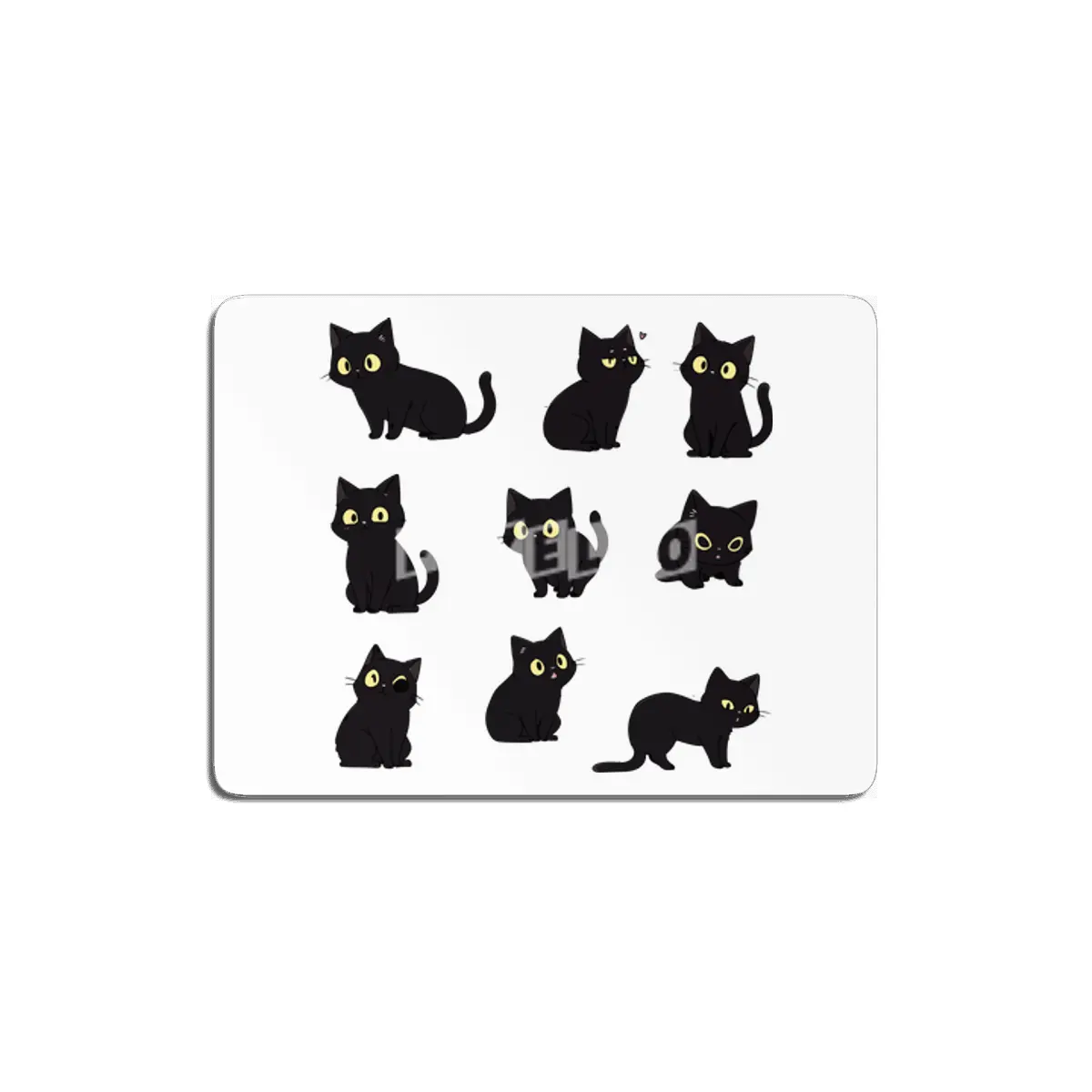 Cute Black Cat MDF Tablo