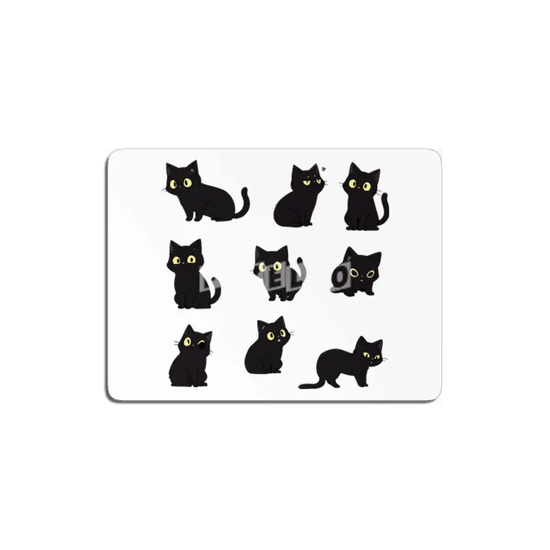 Cute Black Cat MDF Tablo