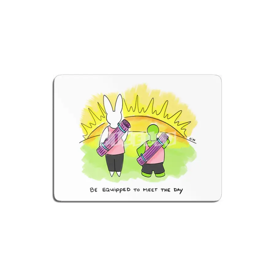 Bunny Daze Yoga - Be Equipped To Meet The Day MDF Tablo