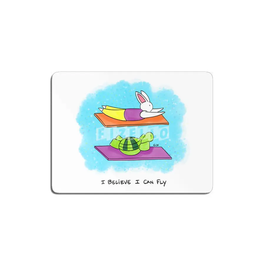 Bunny Daze Yoga - I Believe I Can Fly MDF Tablo
