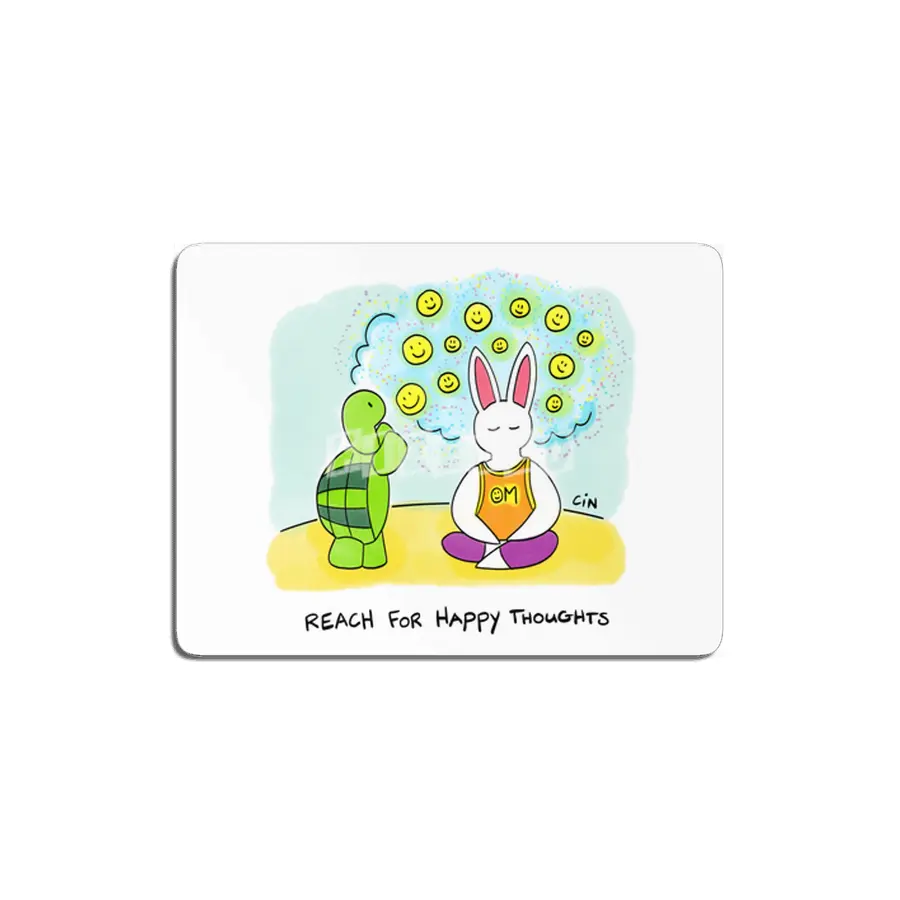 Bunny Daze Yoga - Reach For Happy Thoughts MDF Tablo