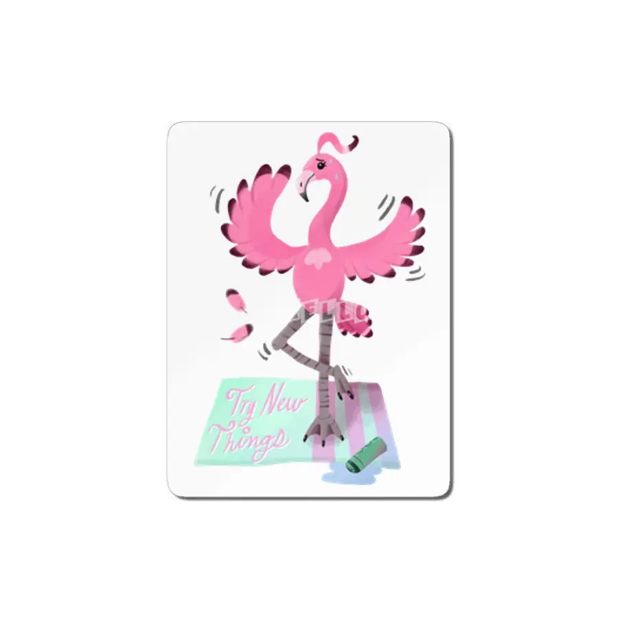 Try New Things with Yoga Flamingo in digital MDF Tablo