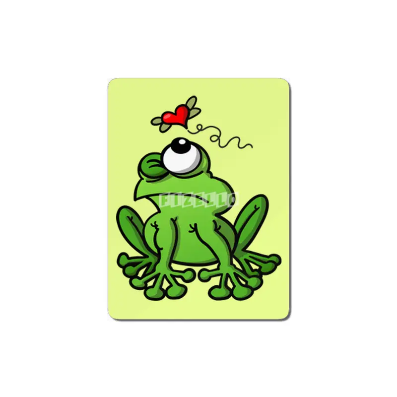 Green frog chasing the mosquito of love MDF Tablo