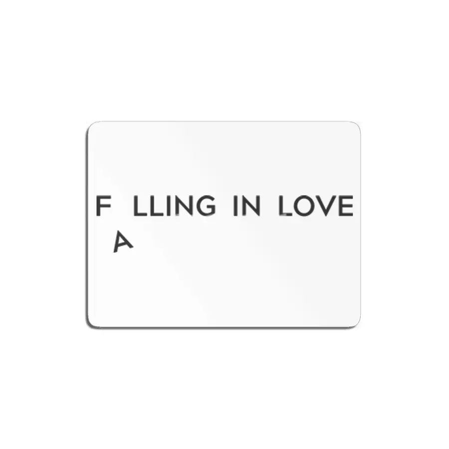 Valentines day gift with Falling in love minimalist words MDF Tablo