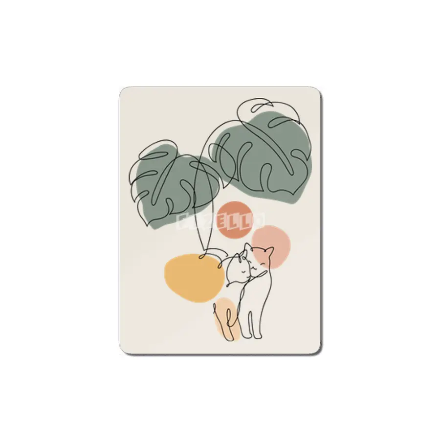 Cat and Plant 36 MDF Tablo