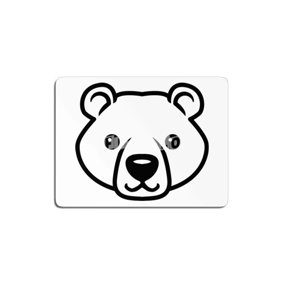 Bear Black and White Minimalist Pictogram MDF Tablo