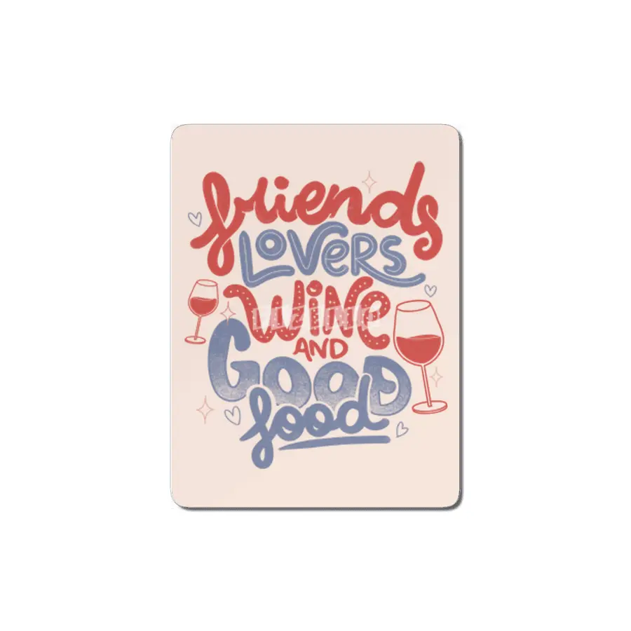 Friends Lovers Wine and Good Food by Tobe Fonseca MDF Tablo