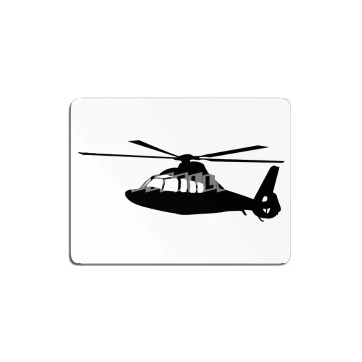 Black Helicopter Flying Silhouette MDF Tablo
