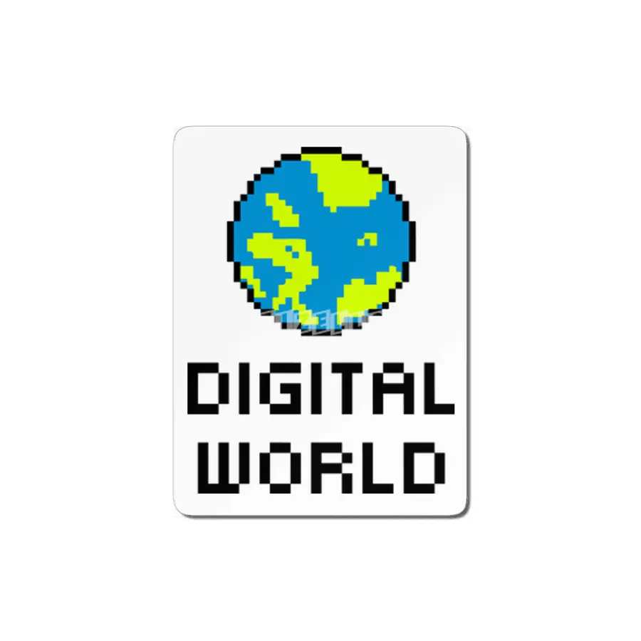 Digital World (8Bit Pixel Earth Logo) Art MDF Tablo