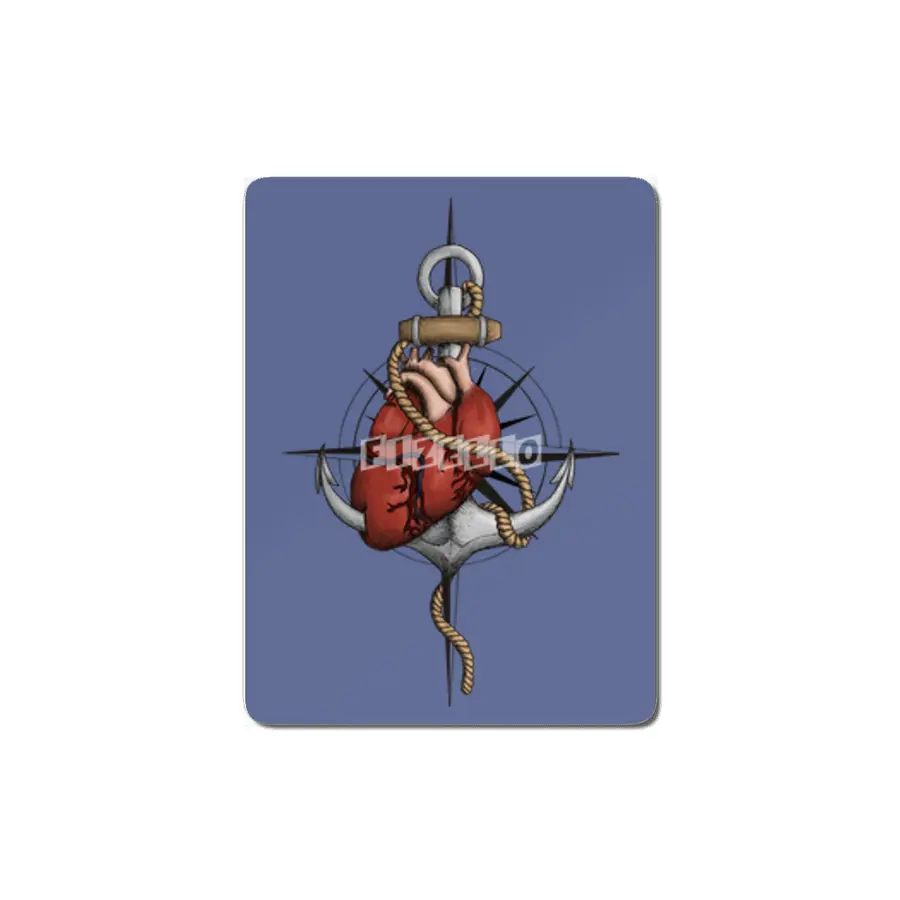 Love and Sea (anchor with heart and compass) MDF Tablo