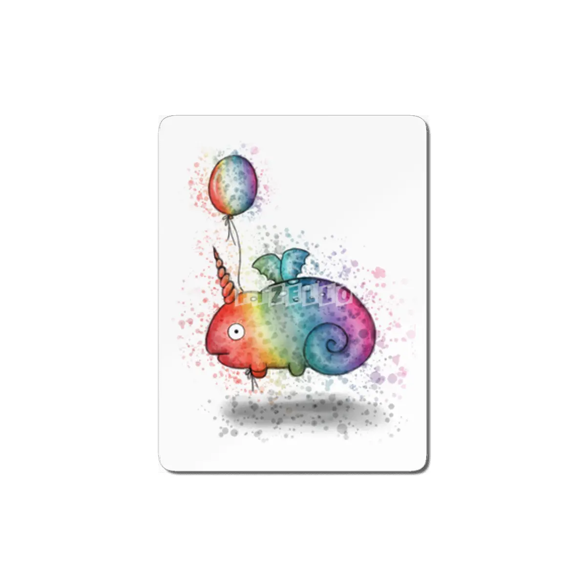 Rainbow Chameleon Narwhal Bat MDF Tablo