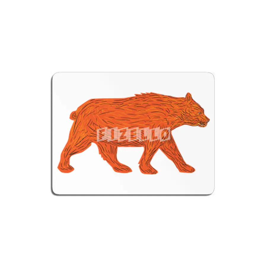American Black Bear Walking Side Retro MDF Tablo