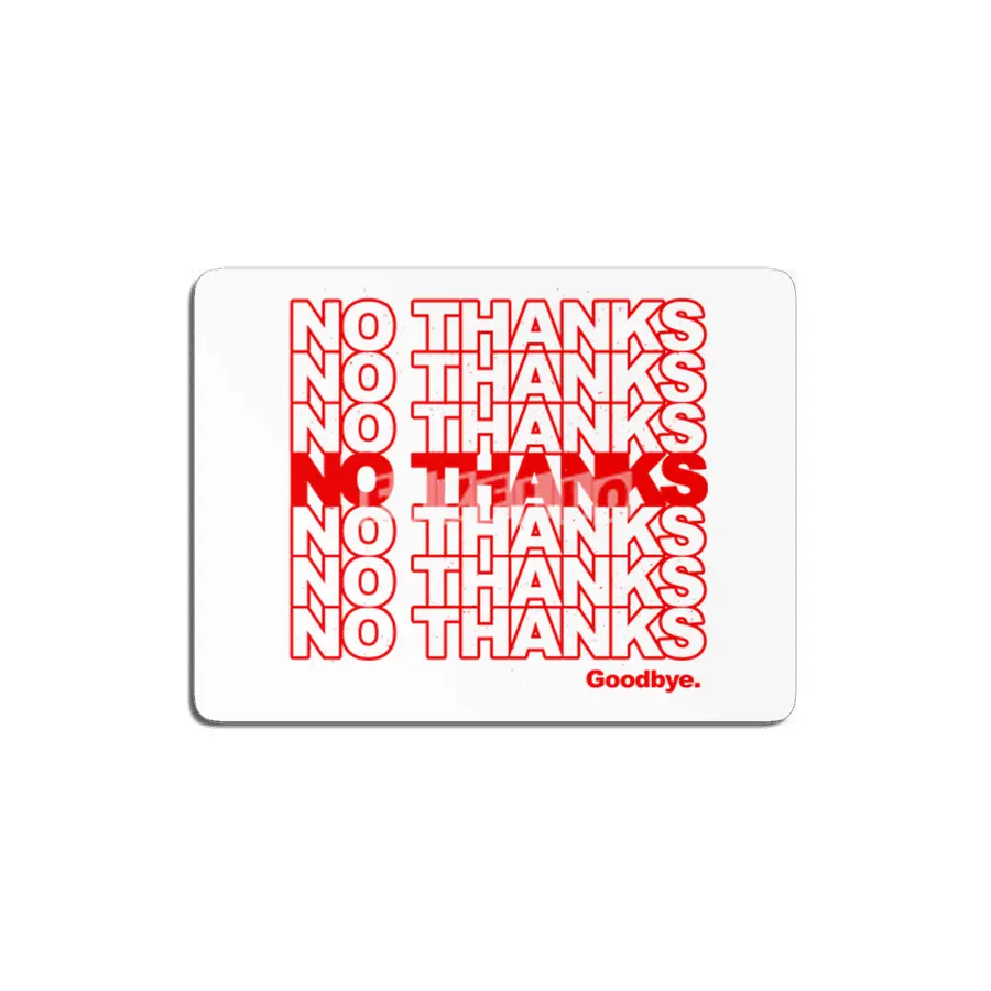 No Thanks (red) MDF Tablo