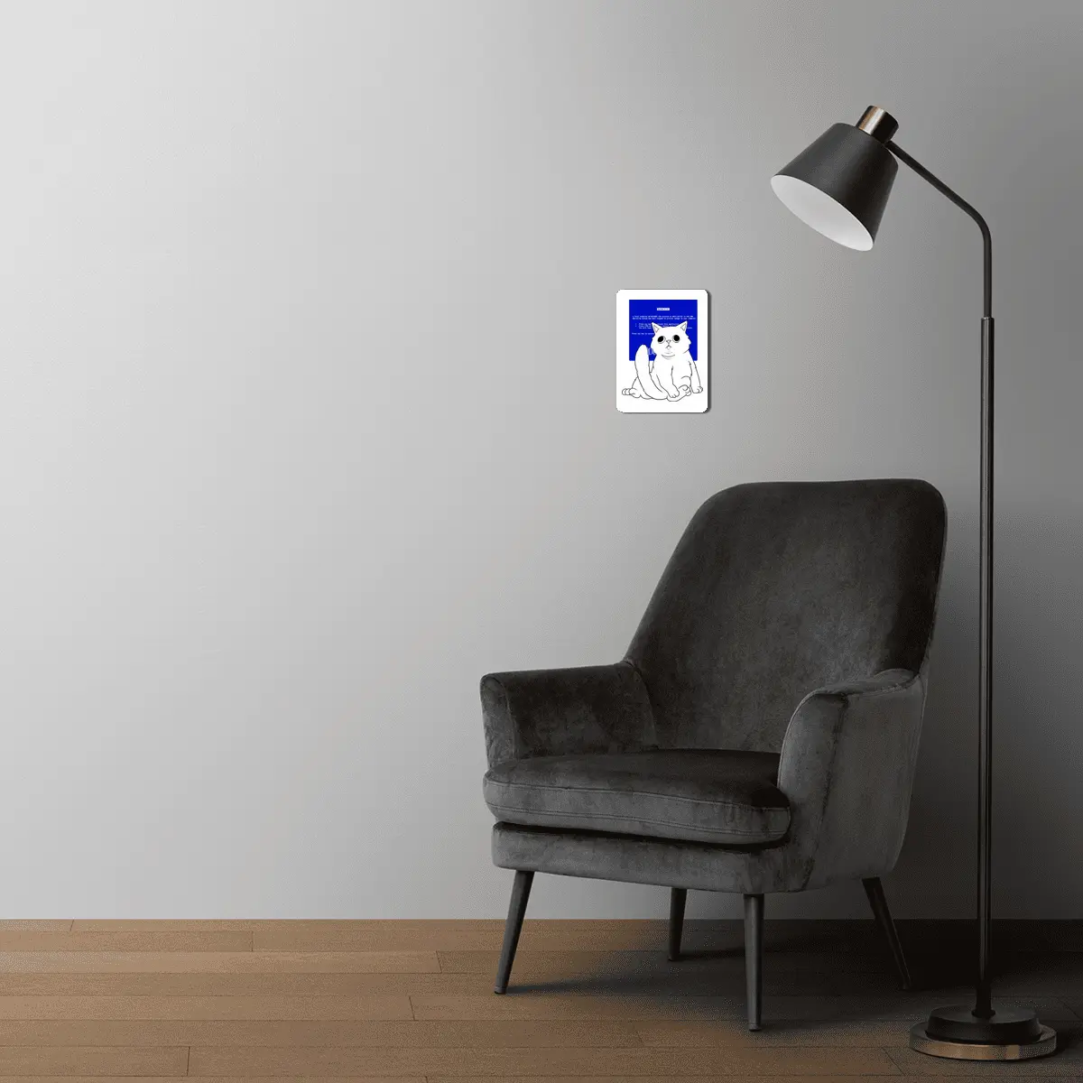 Blue Screen Cat MDF Tablo