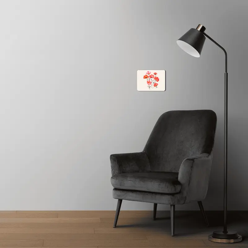 Poppy Flowers MDF Tablo