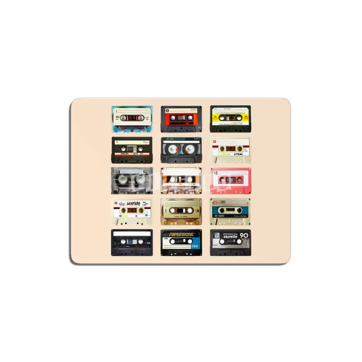 Collection of Retro 90s Cassette Tapes MDF Tablo