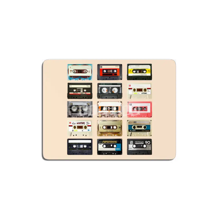 Collection of Retro 90s Cassette Tapes MDF Tablo