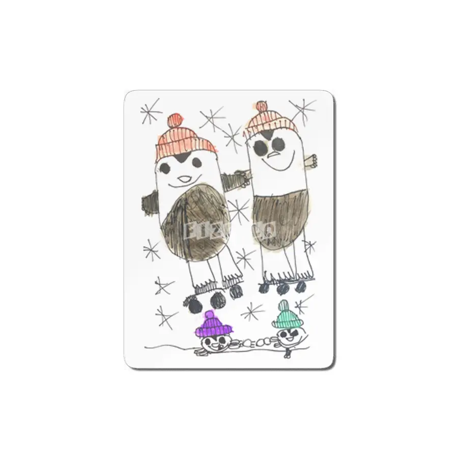 Four Cute Penguins MDF Tablo