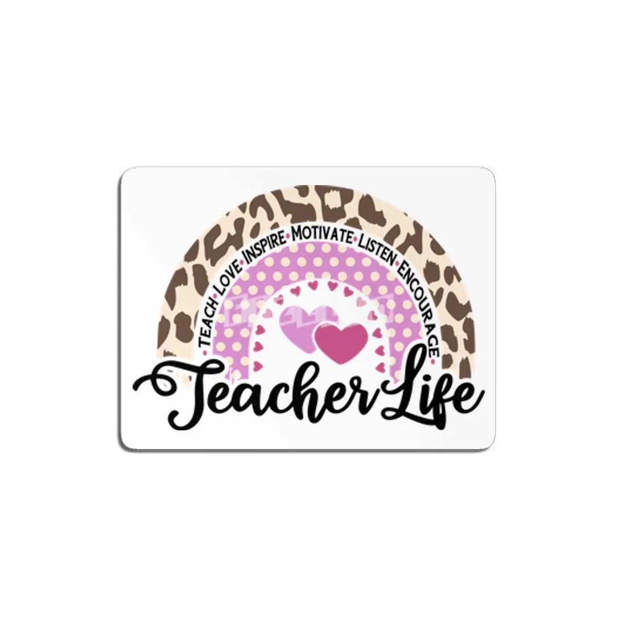 Leopard Rainbow Teacher Life | Cute Teacher MDF Tablo