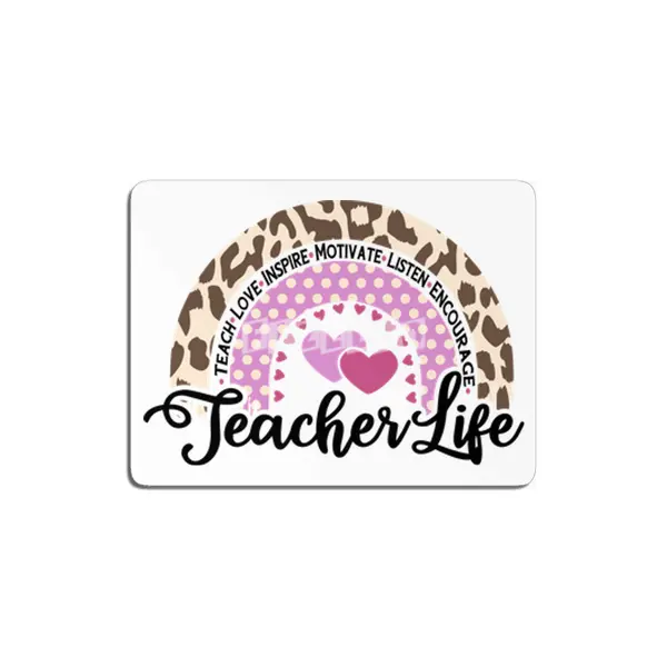 Leopard Rainbow Teacher Life | Cute Teacher MDF Tablo