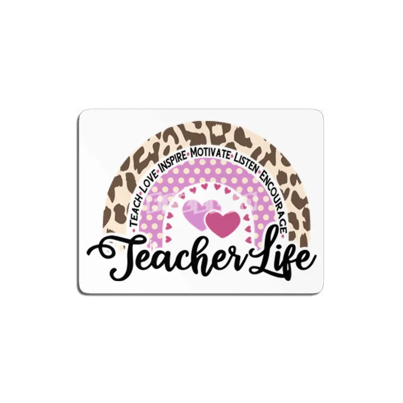 Leopard Rainbow Teacher Life | Cute Teacher MDF Tablo