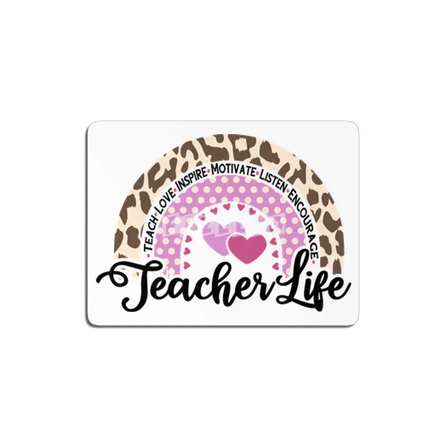 Leopard Rainbow Teacher Life | Cute Teacher MDF Tablo