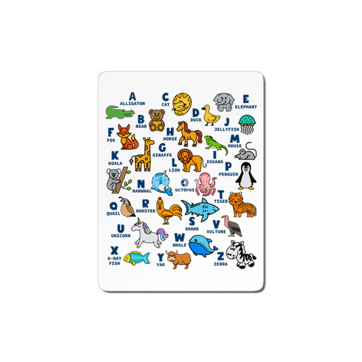 Alphabet Animal ABCs Learning MDF Tablo