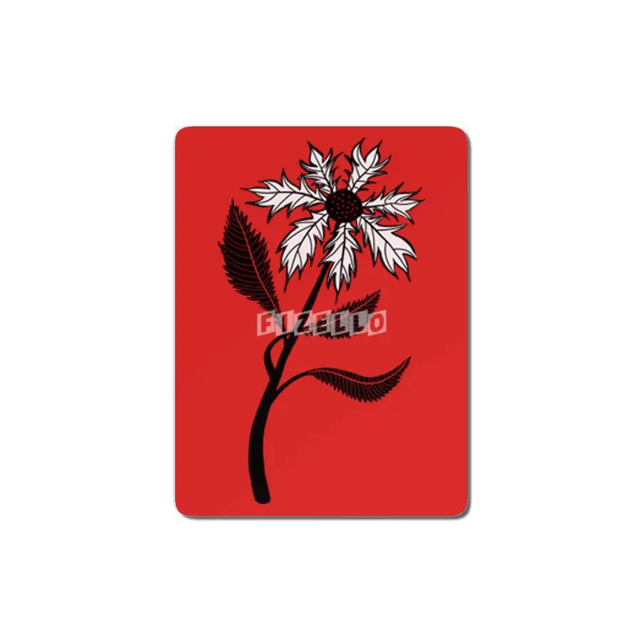 Black And White Flower In Ink MDF Tablo