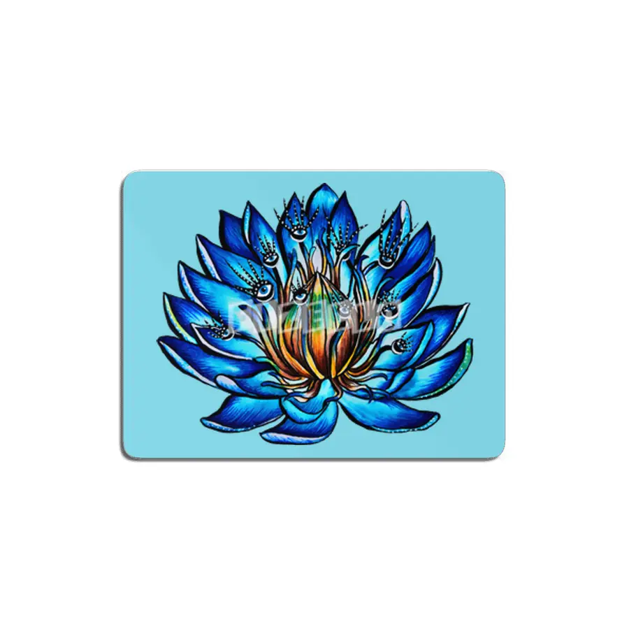 Blue Lily Flower Monster With Weird Eyes MDF Tablo