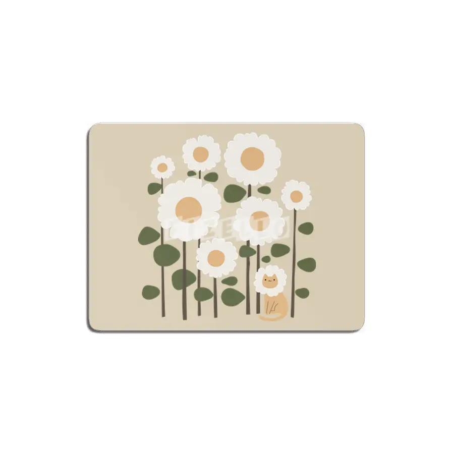 Cat and Plant 6: Flower cat MDF Tablo