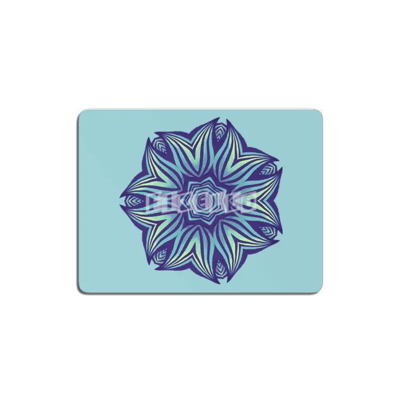 Abstract Flower Mandala Purple Blue Kaleidoscopic Art MDF Tablo