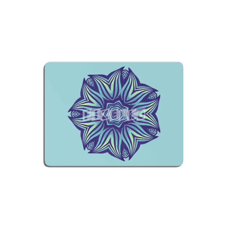 Abstract Flower Mandala Purple Blue Kaleidoscopic Art MDF Tablo