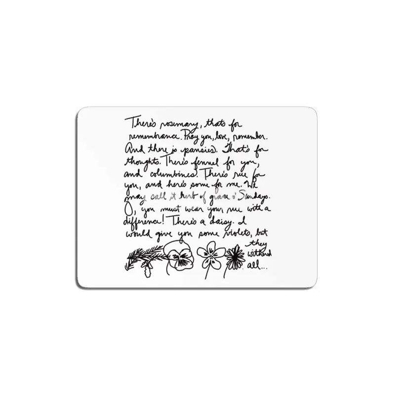 Shakespeare - Hamlet - Ophelia's Flower Speech MDF Tablo