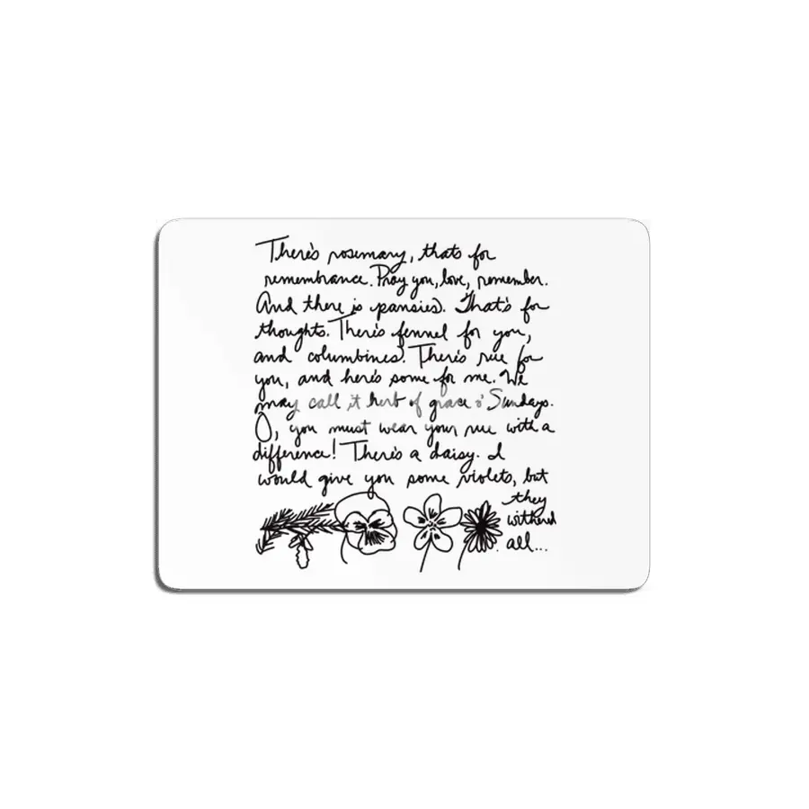 Shakespeare - Hamlet - Ophelia's Flower Speech MDF Tablo