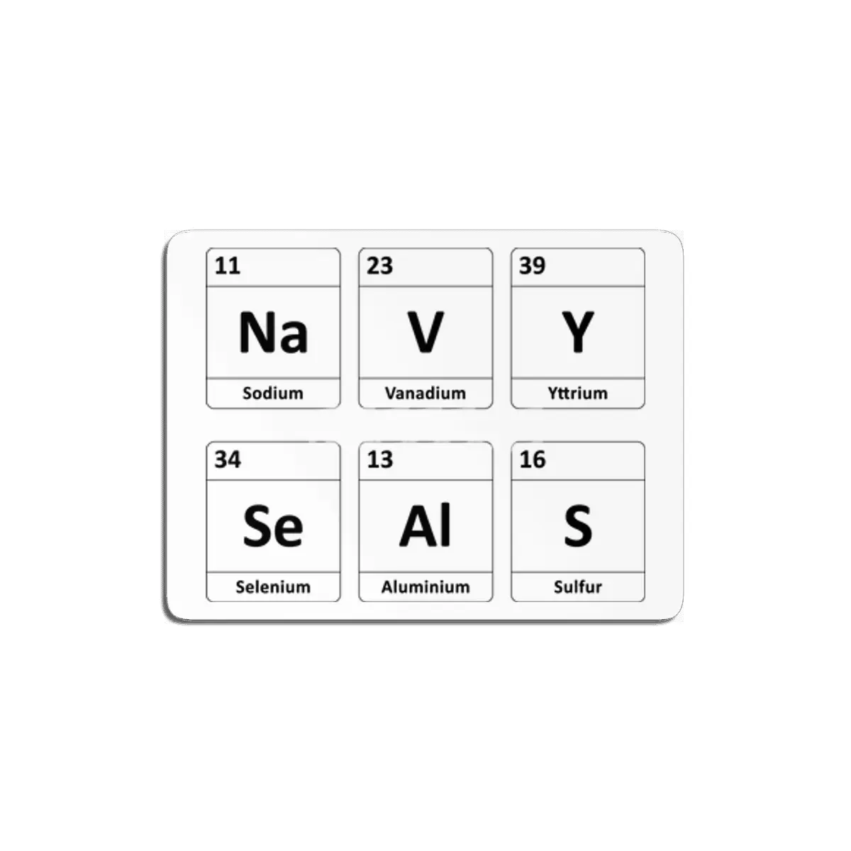 Navy SEALs Periodic Table Elements MDF Tablo