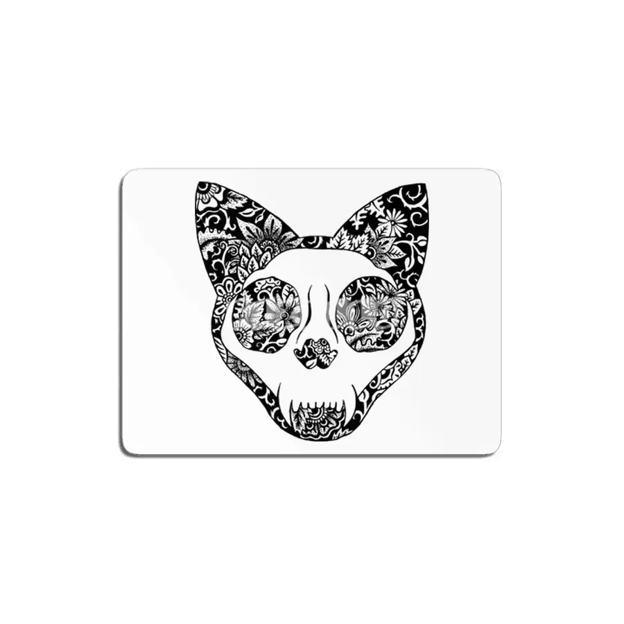 Cat Skull Flower Garden MDF Tablo