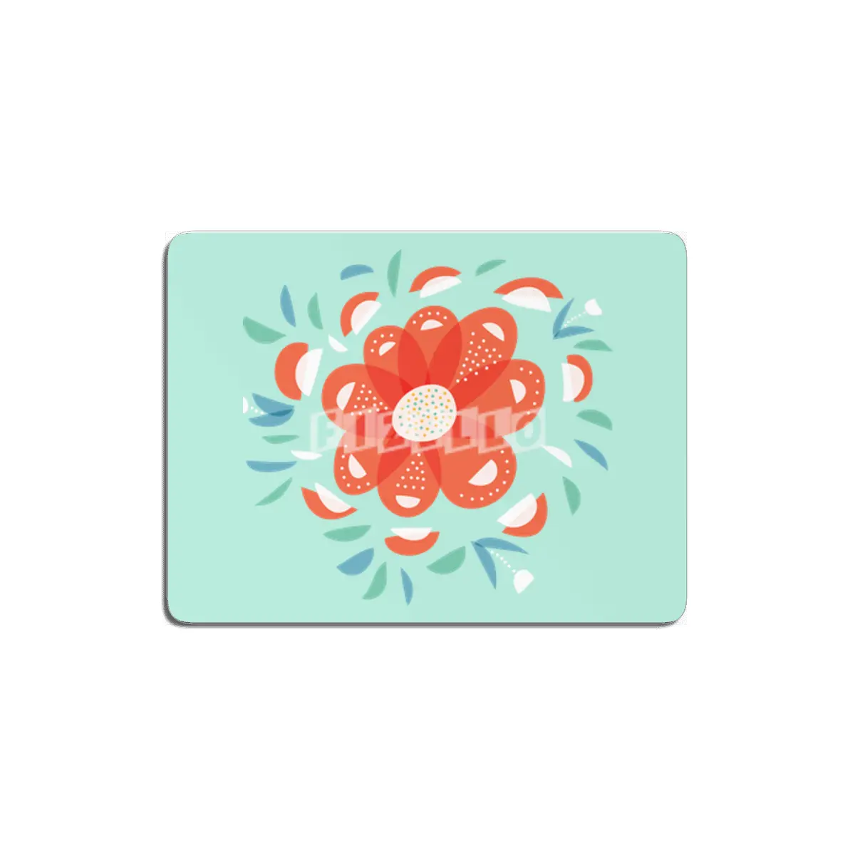 Abstract Whimsical Red Flower MDF Tablo