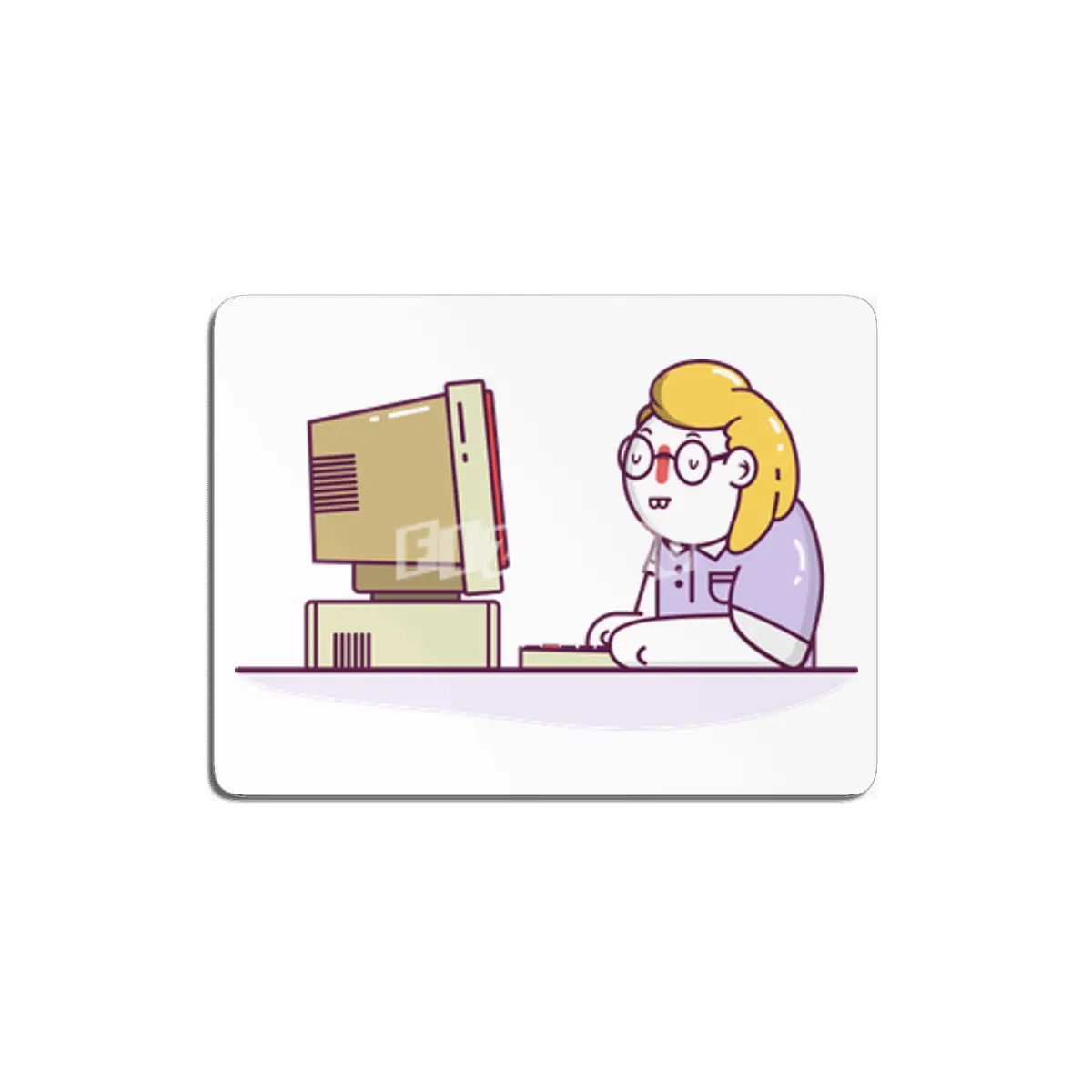 Bog at Work | Retro Computer Programmer MDF Tablo