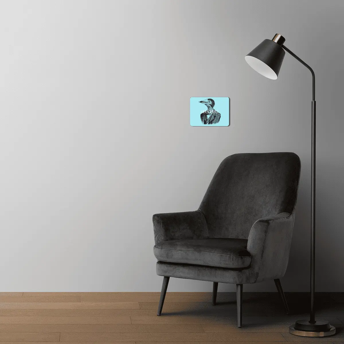 Man Bird Portrait MDF Tablo