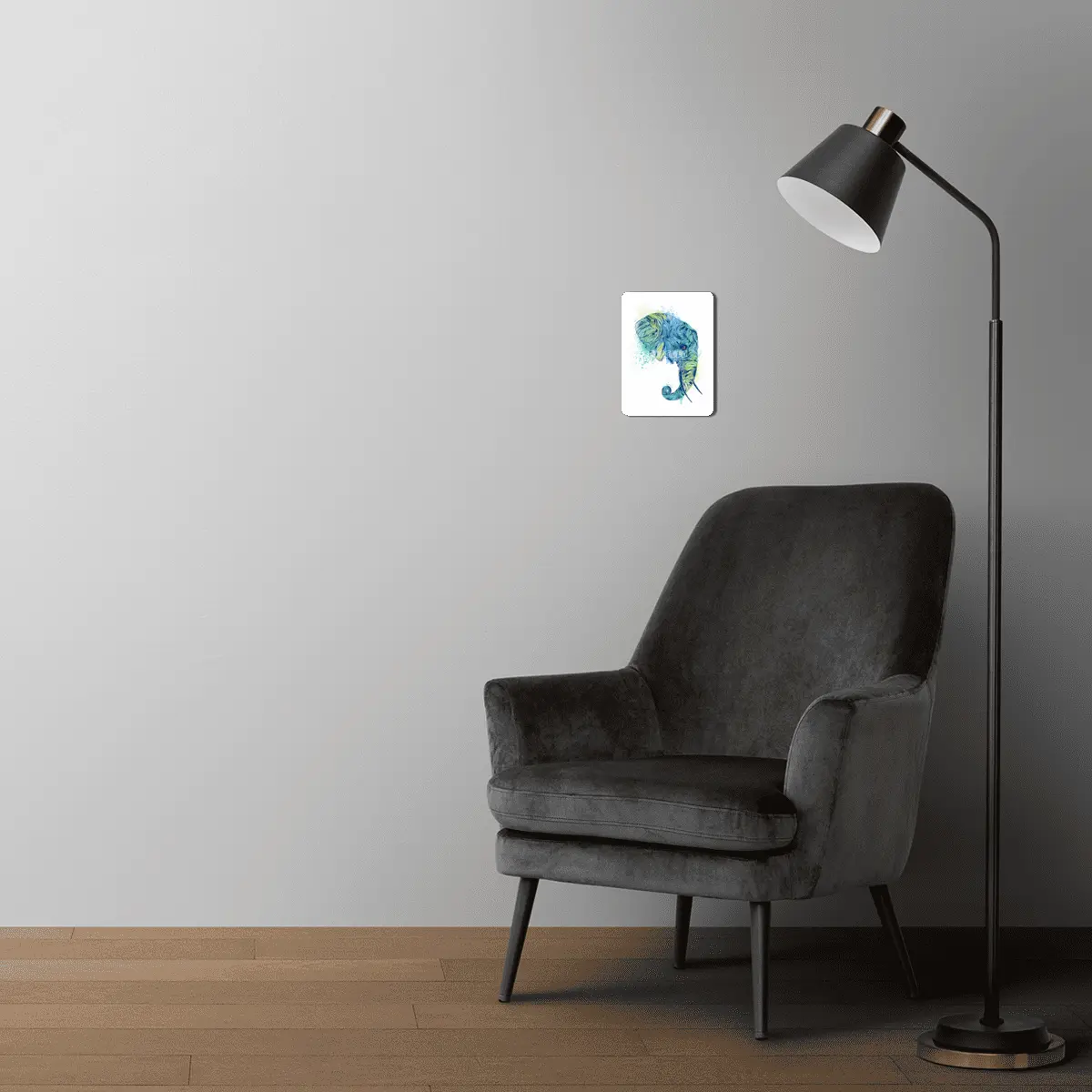 Colorful Elephant Portrait MDF Tablo