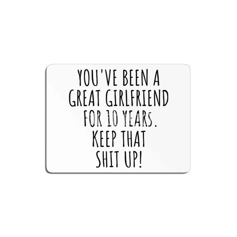 10 Years Anniversary Girlfriend Funny Gift for GF 10th Dating Relationship Couple Together MDF Tablo