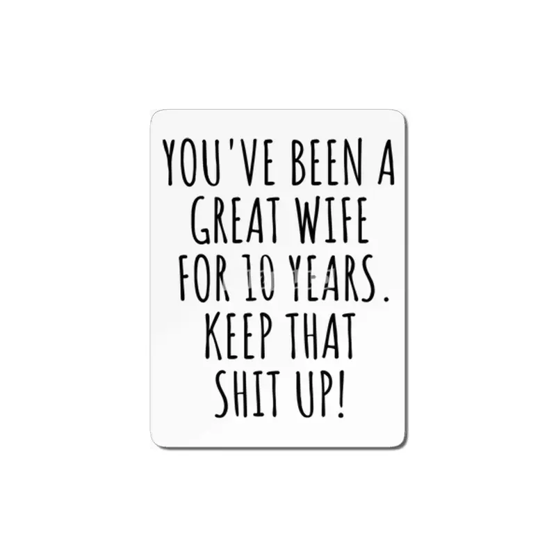 10 Years Anniversary Wife Funny Gift for 10th Wedding Relationship Couple Marriage MDF Tablo