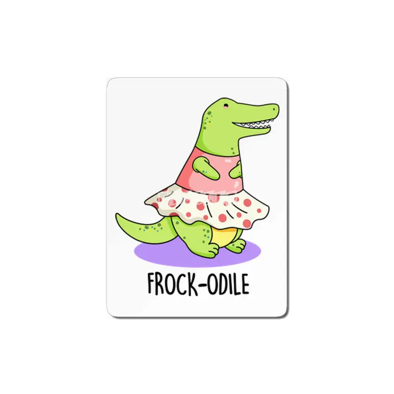'Frock-odile Cute Crocodile Pun MDF Tablo