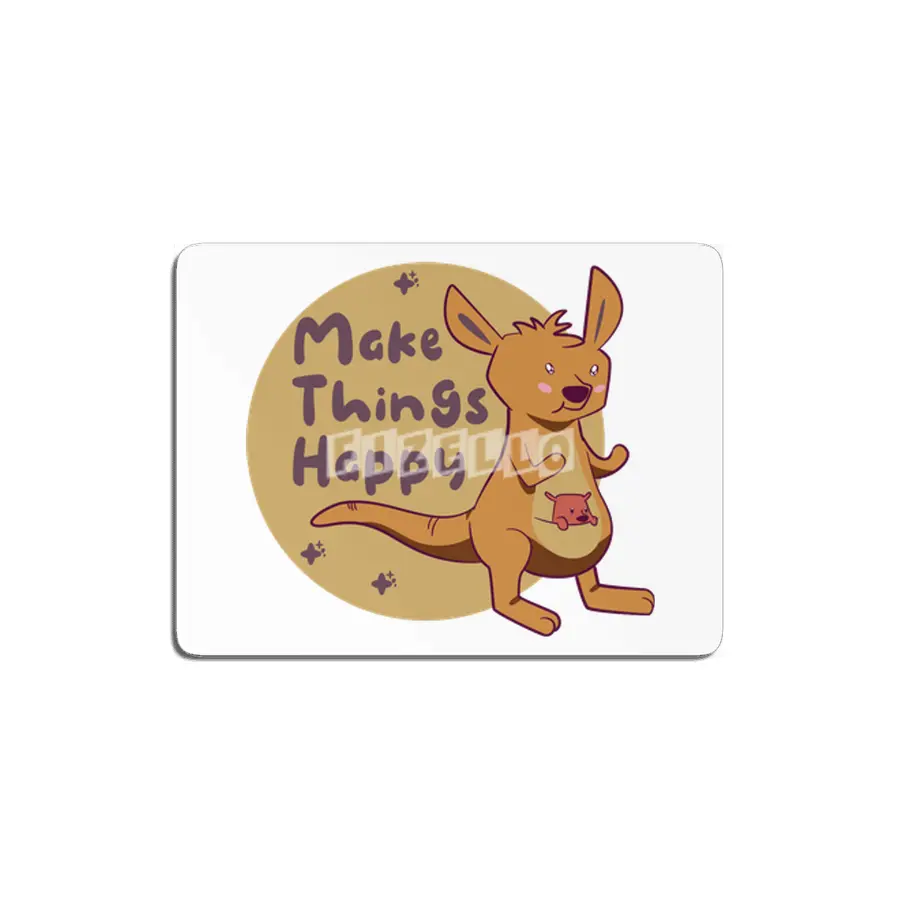 Make things happy Kawaii funny cute kangaroo brown MDF Tablo