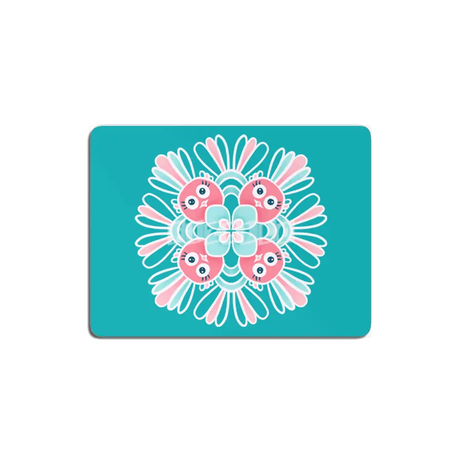 Cute Birds Flower Mandala MDF Tablo