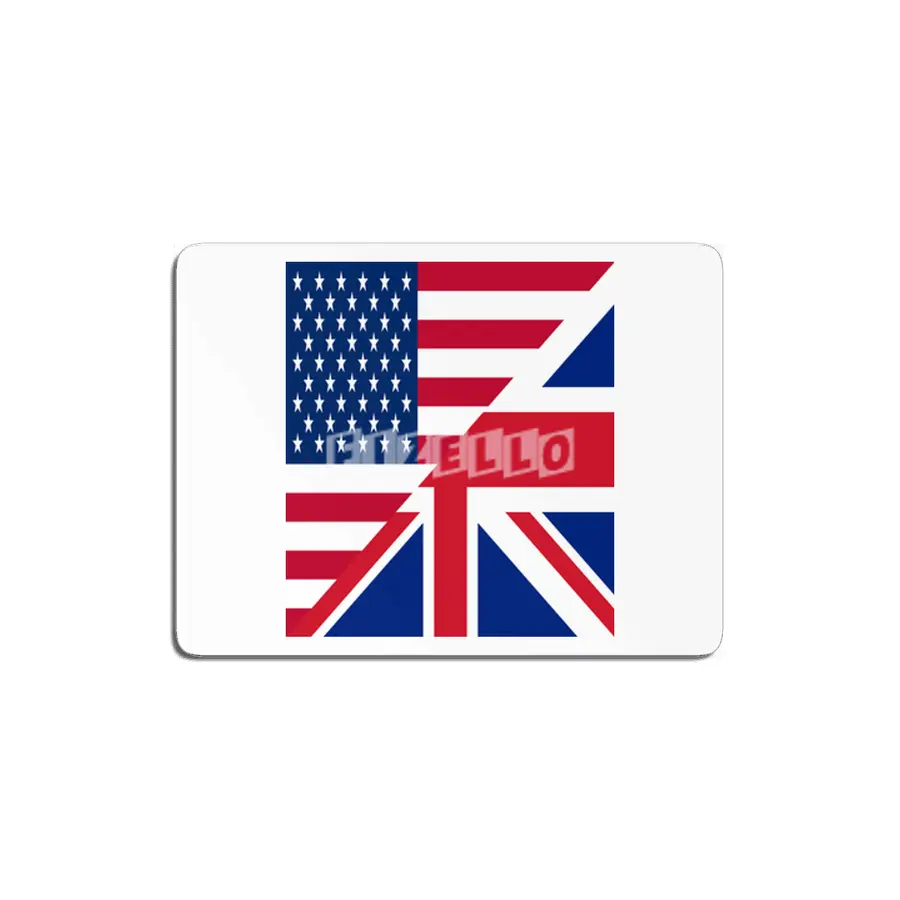 American & United Kingdom Flags MDF Tablo
