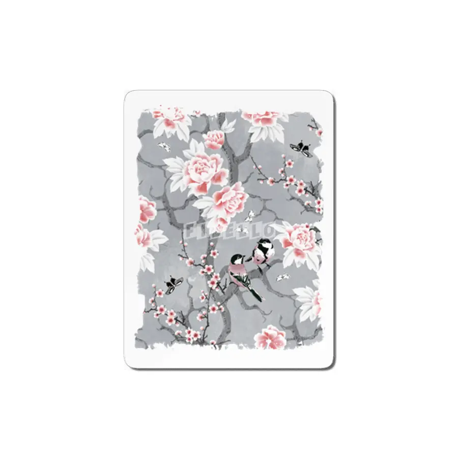 Chinoiserie birds in grey MDF Tablo