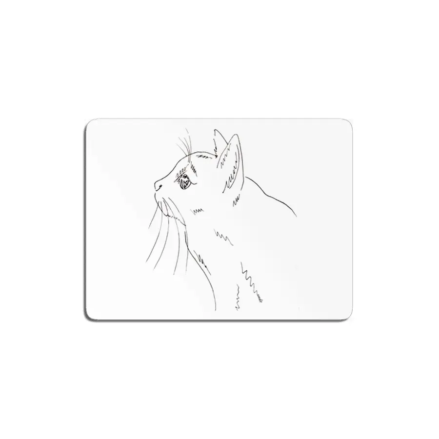 Cat Stalking Birds - black MDF Tablo